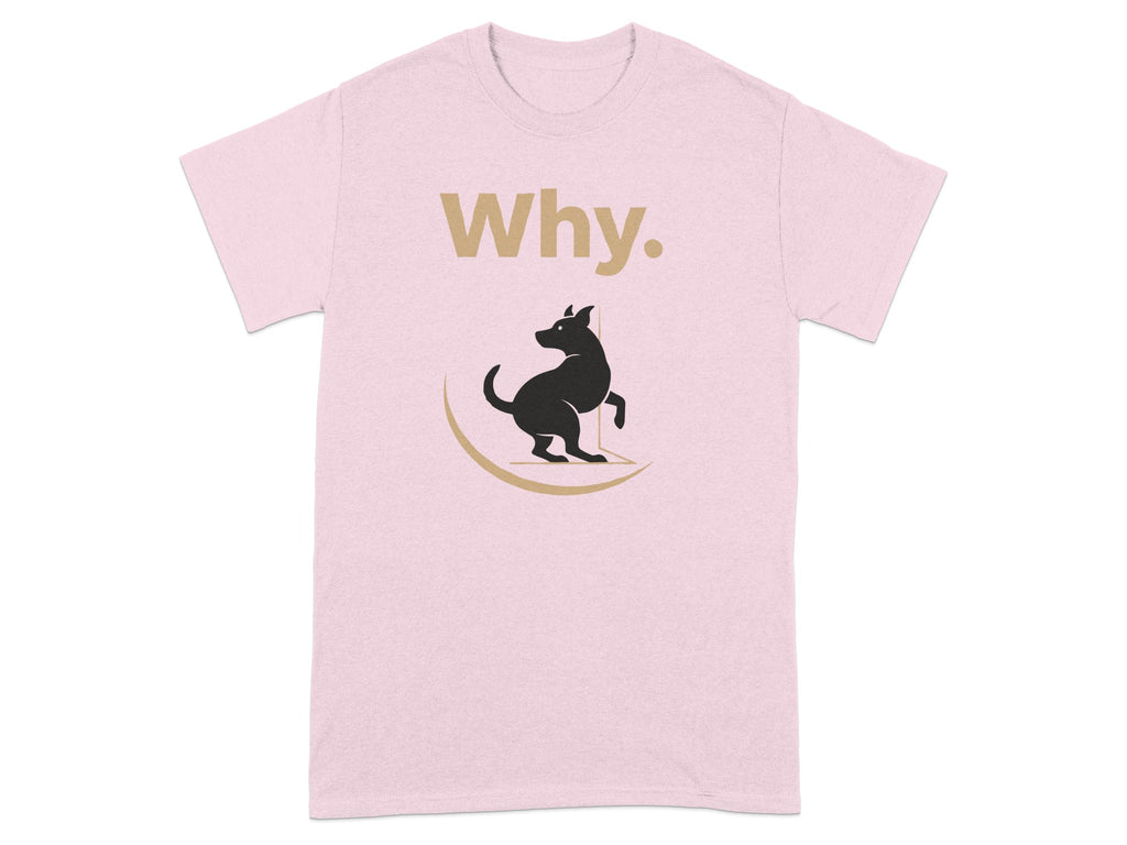 Why Dog Graphic Print on Pink T-Shirt for Casual Wear