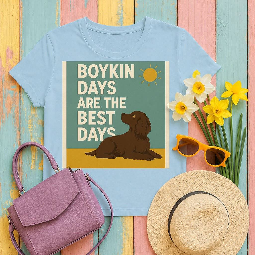 Boykin Spaniel Days Are the Best Days T-shirt in Light Blue
