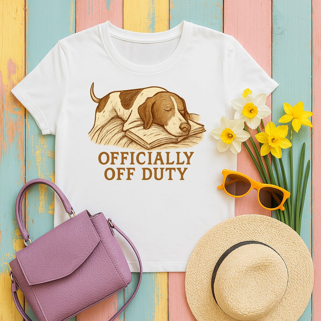 Pointer Officially Off Duty T-shirt in White