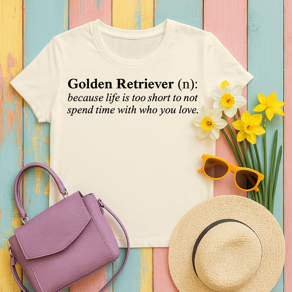Golden Retriever Definition T-Shirt in Natural