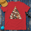 Chihuahua Christmas Tree t-shirt in Red, flat lay