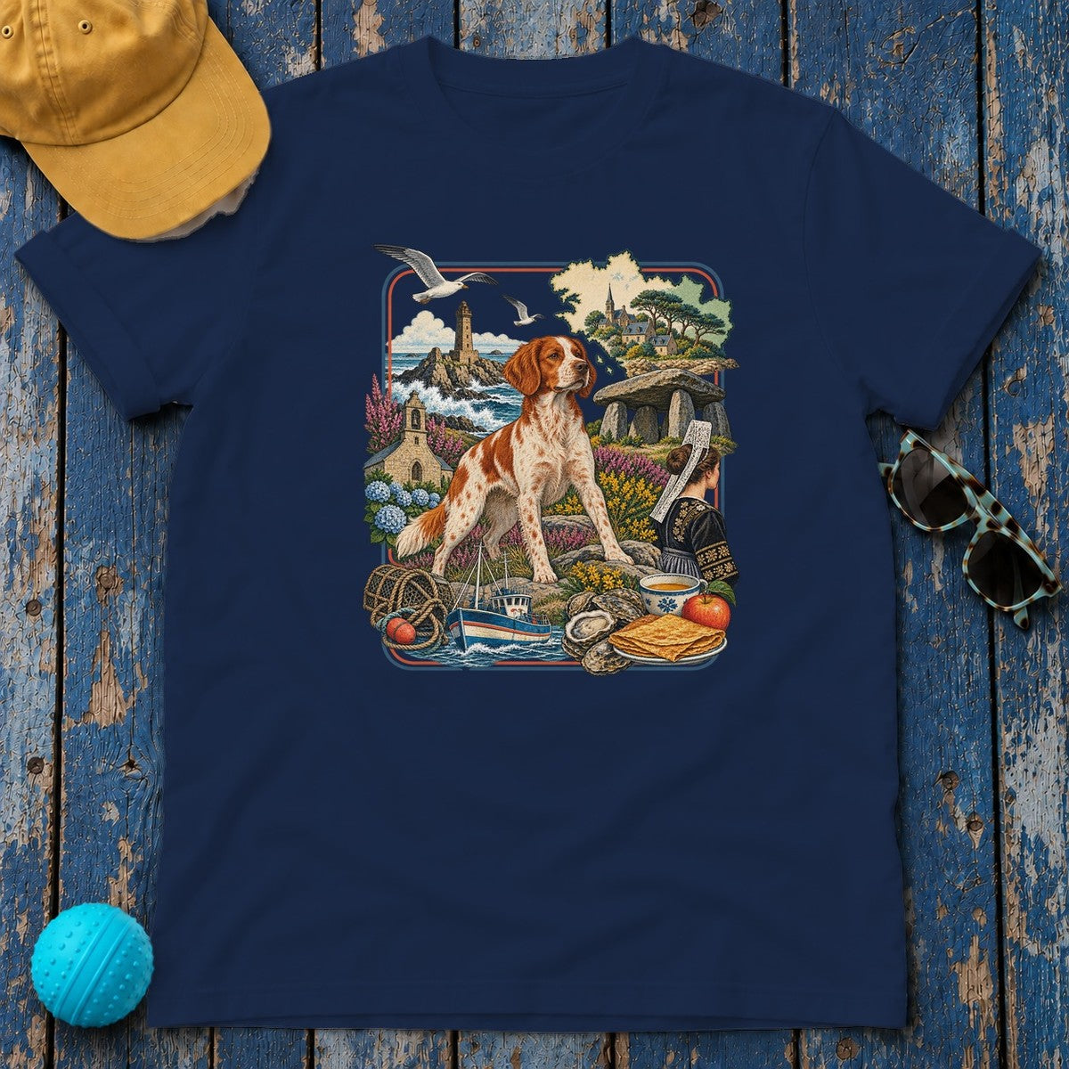 Brittany France Heritage T-Shirt in Navy