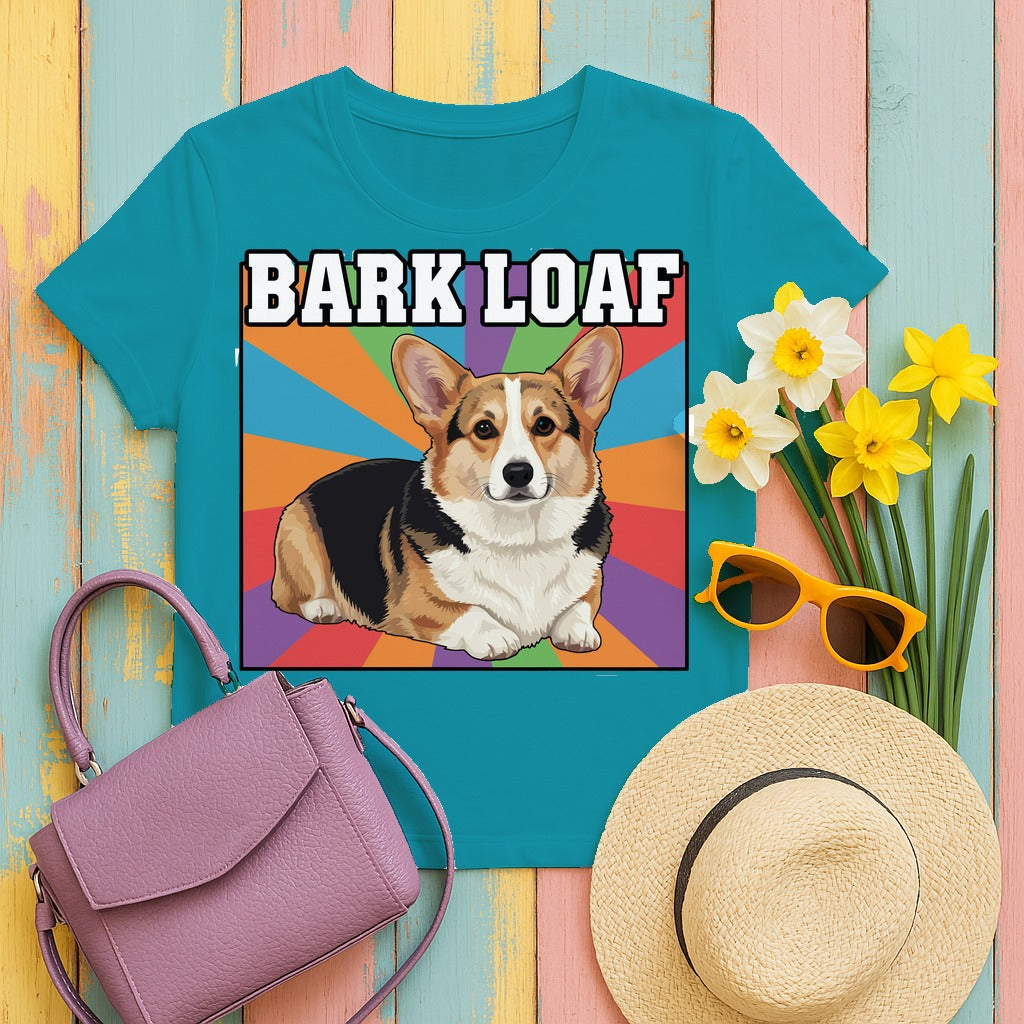 Corgi Bark Loaf T-Shirt in Tropical Blue