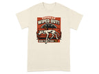 Cream t-shirt with graphic of dog on couch, text "TOTALLY WIPED OUT! BONE TIRED TOUR '74".
