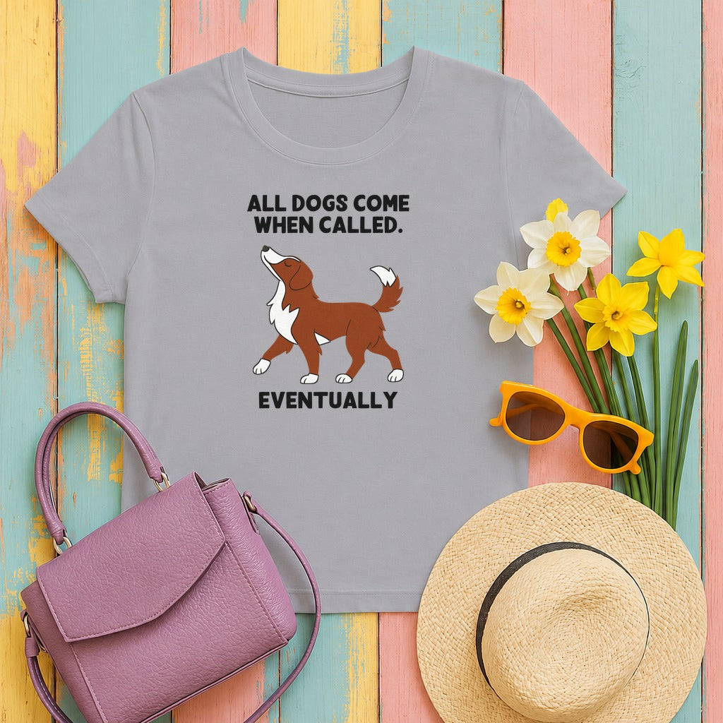 Nova Scotia Duck Tolling Retriever Comes When Called Eventually Tee in Athletic Heather