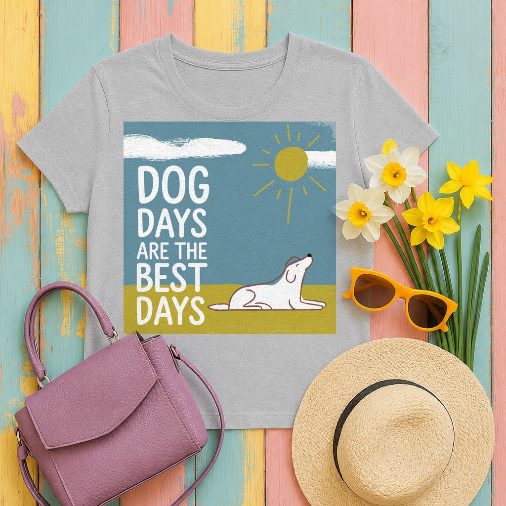 Dog Days Are the Best Days T-shirt in Sport Grey