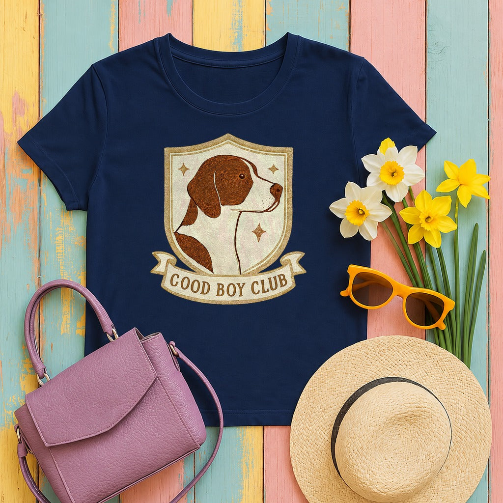 Pointer Good Boy Club T-shirt in Navy