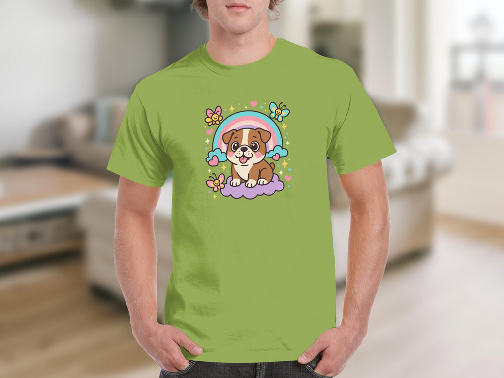 Cute Puppy with Rainbow and Butterflies T-shirt
