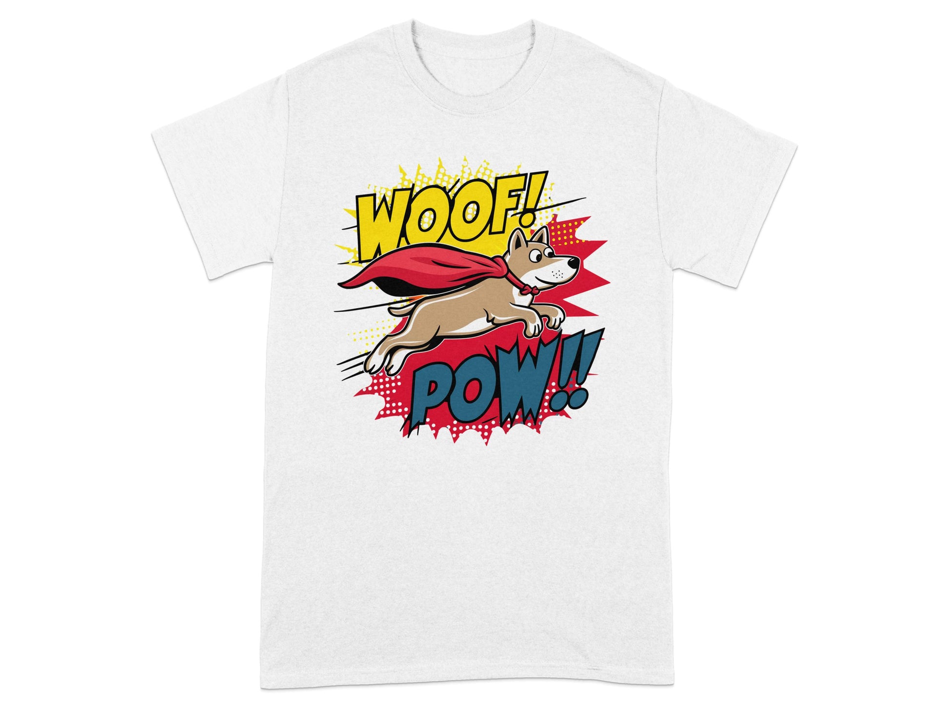 Woof Pow Superhero Dog Graphic Printed T-shirt product