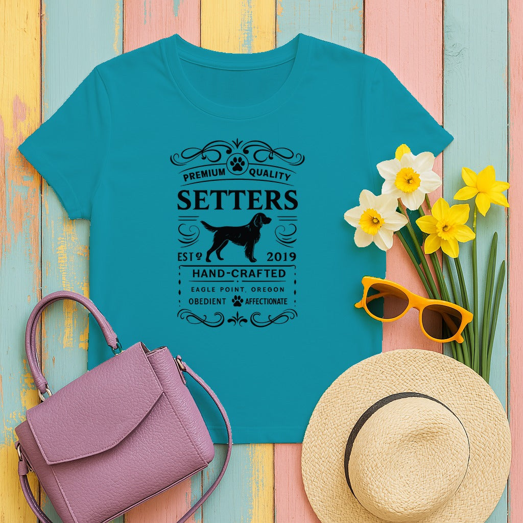 Premium Quality Setters EST 2019 Hand Crafted T-Shirt in Tropical Blue