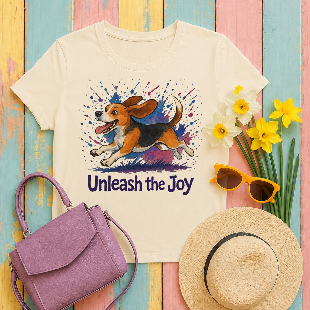 Unleash the Joy Watercolor Beagle t-shirt