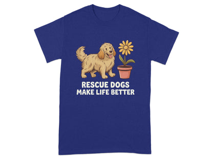 Rescue Dogs Make Life Better Funny T-Shirt product