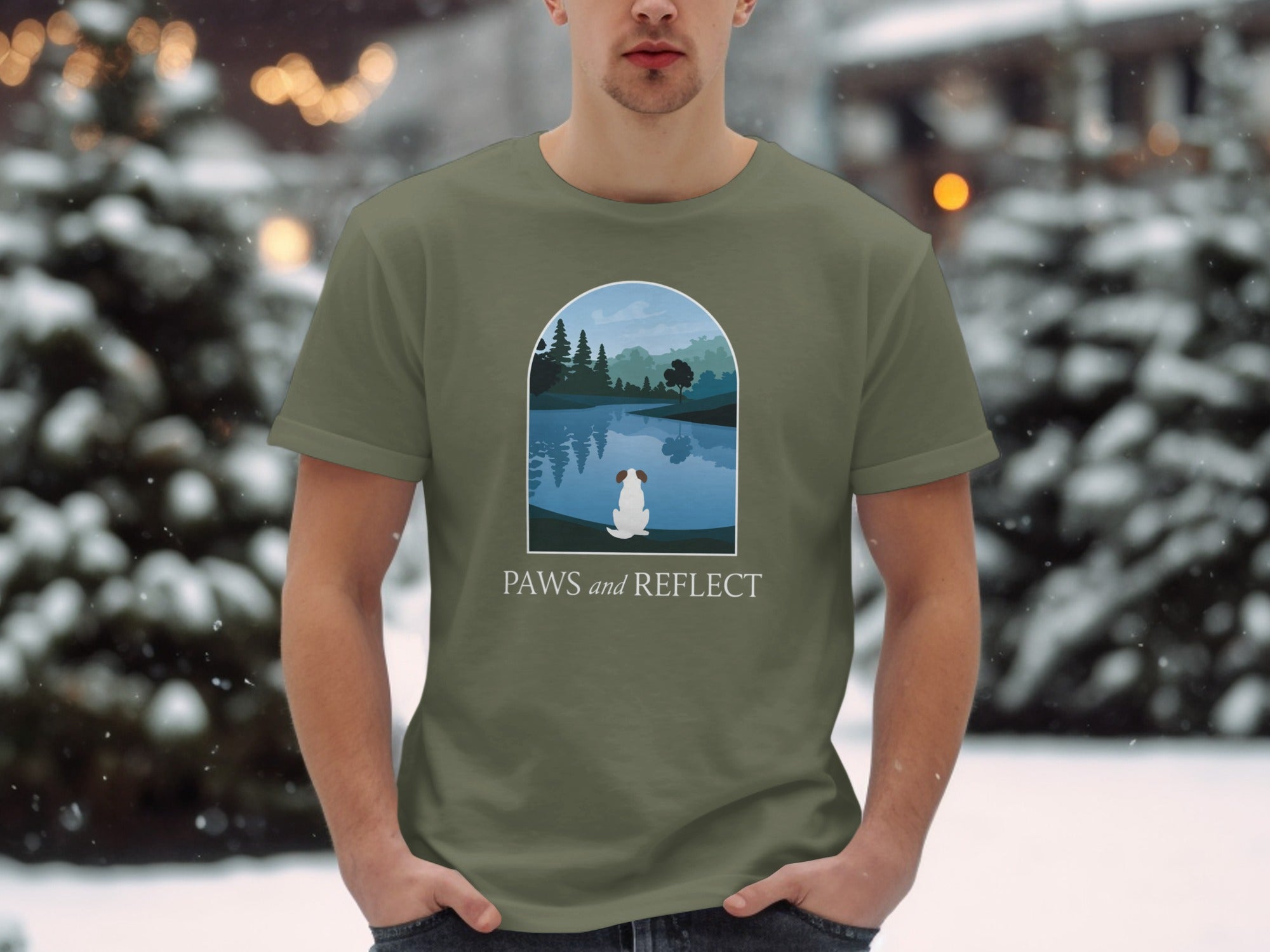 Paws and Reflect Scenic Design T-shirt