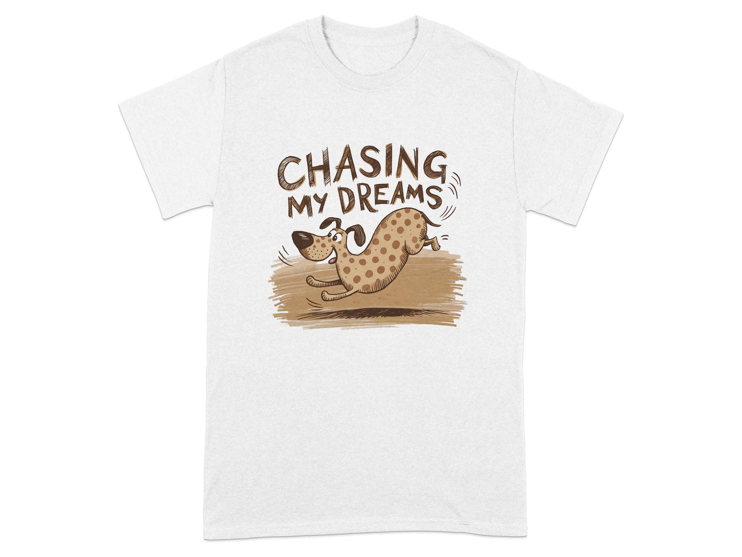 Chasing My Dreams Funny Cartoon Dog T-shirt product type
