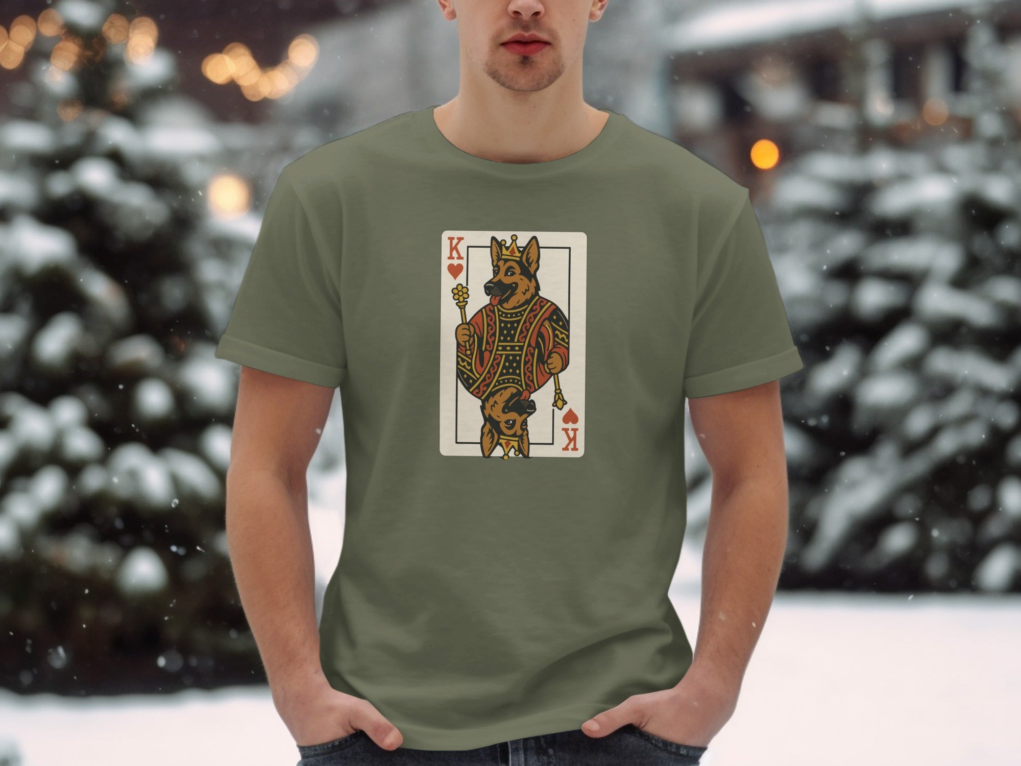 Unique King of Spades Dog Design T-Shirt