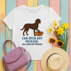 Curly-Coated Retriever any package tee flat lay