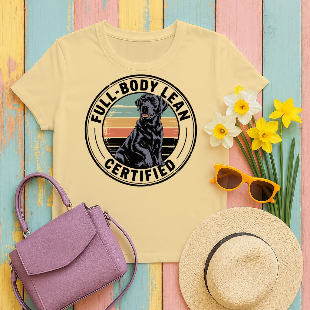 Full-Body Lean Certified Black Labrador T-Shirt in Yellow Haze