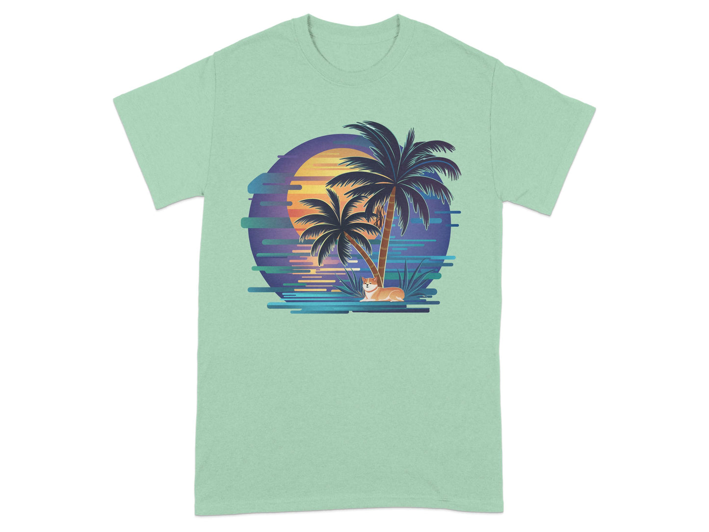 Sunset Beach Palm Trees Graphic T-Shirt product type