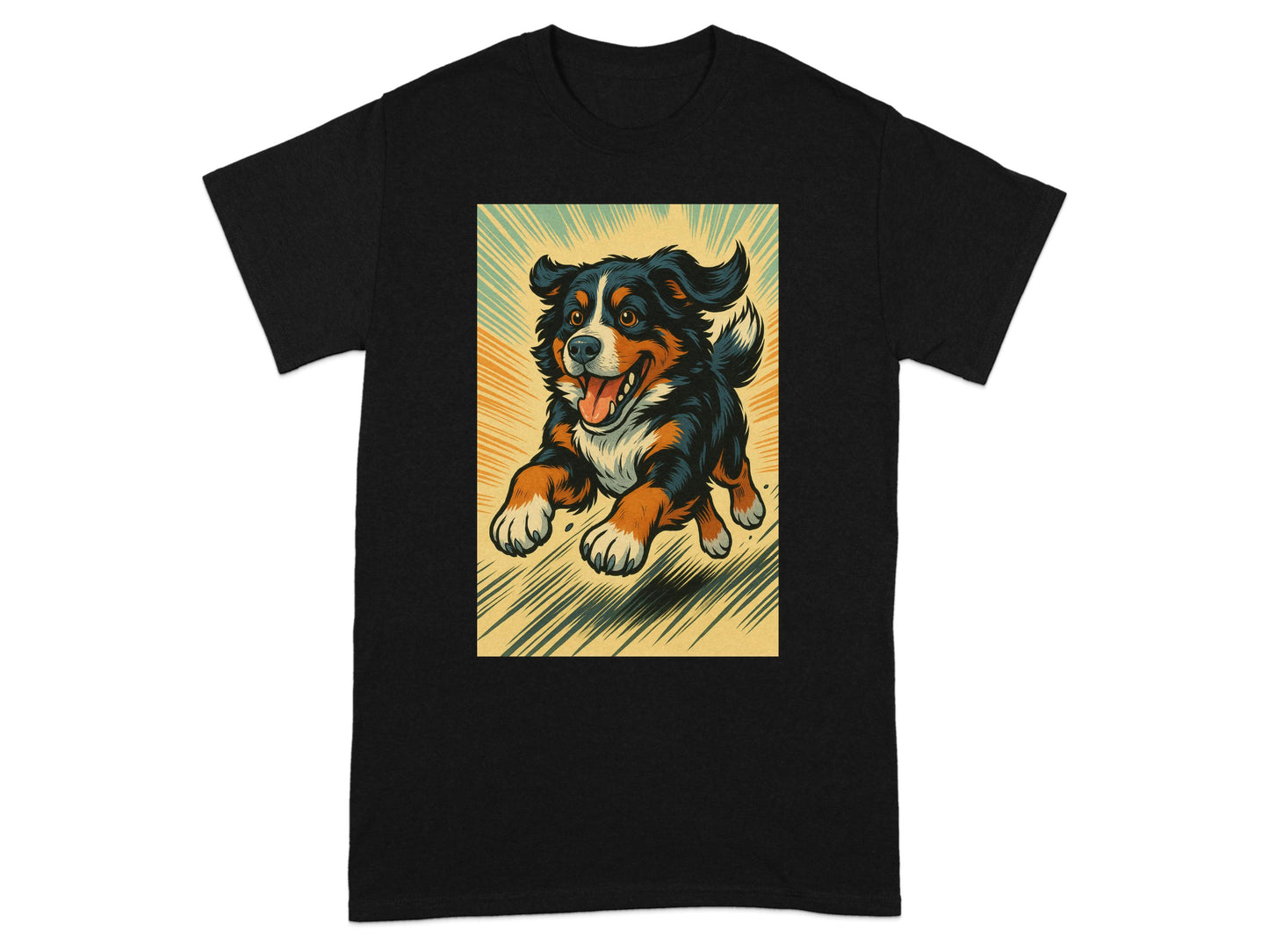 Happy Dog Cartoon Art Printed T-shirt product type