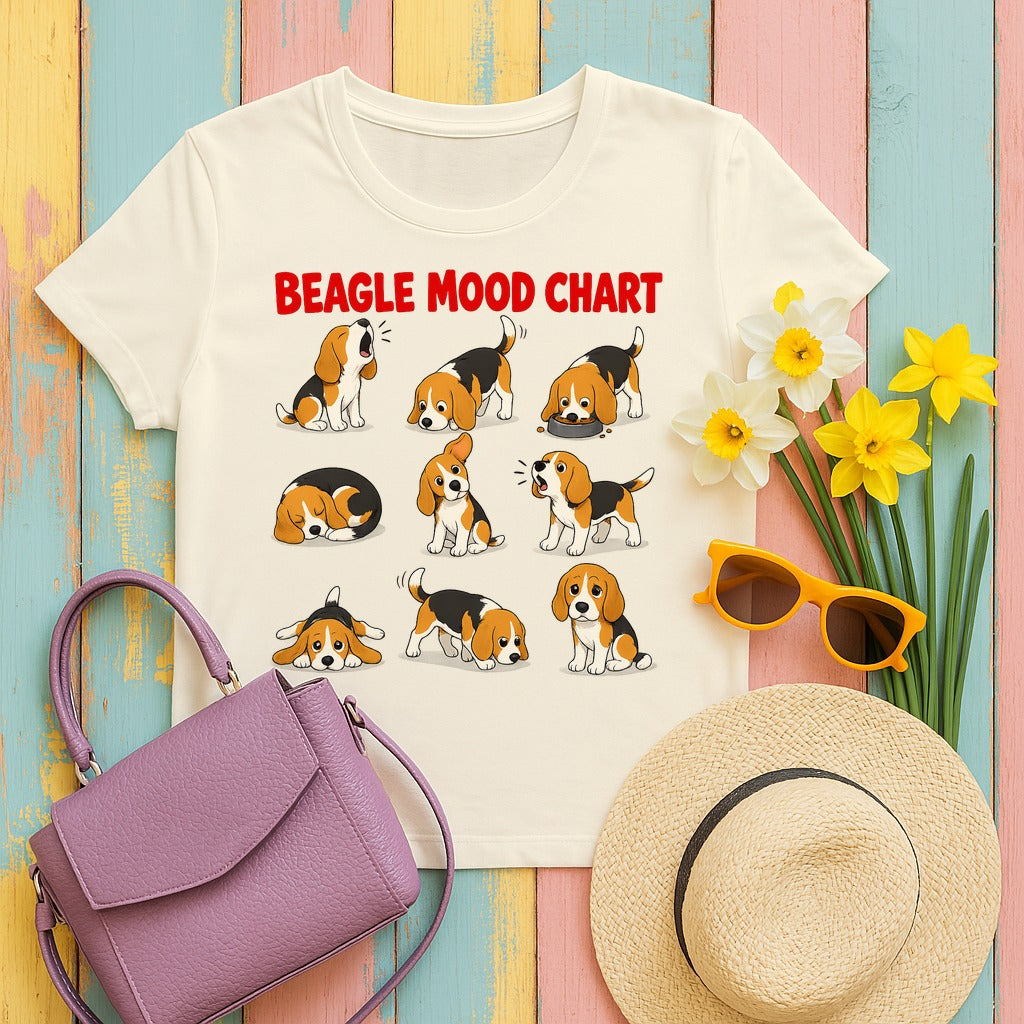 The Beagle Mood Chart T-Shirt in Natural