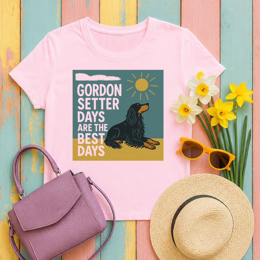 Vintage Gordon Setter Days T-Shirt in Light Pink