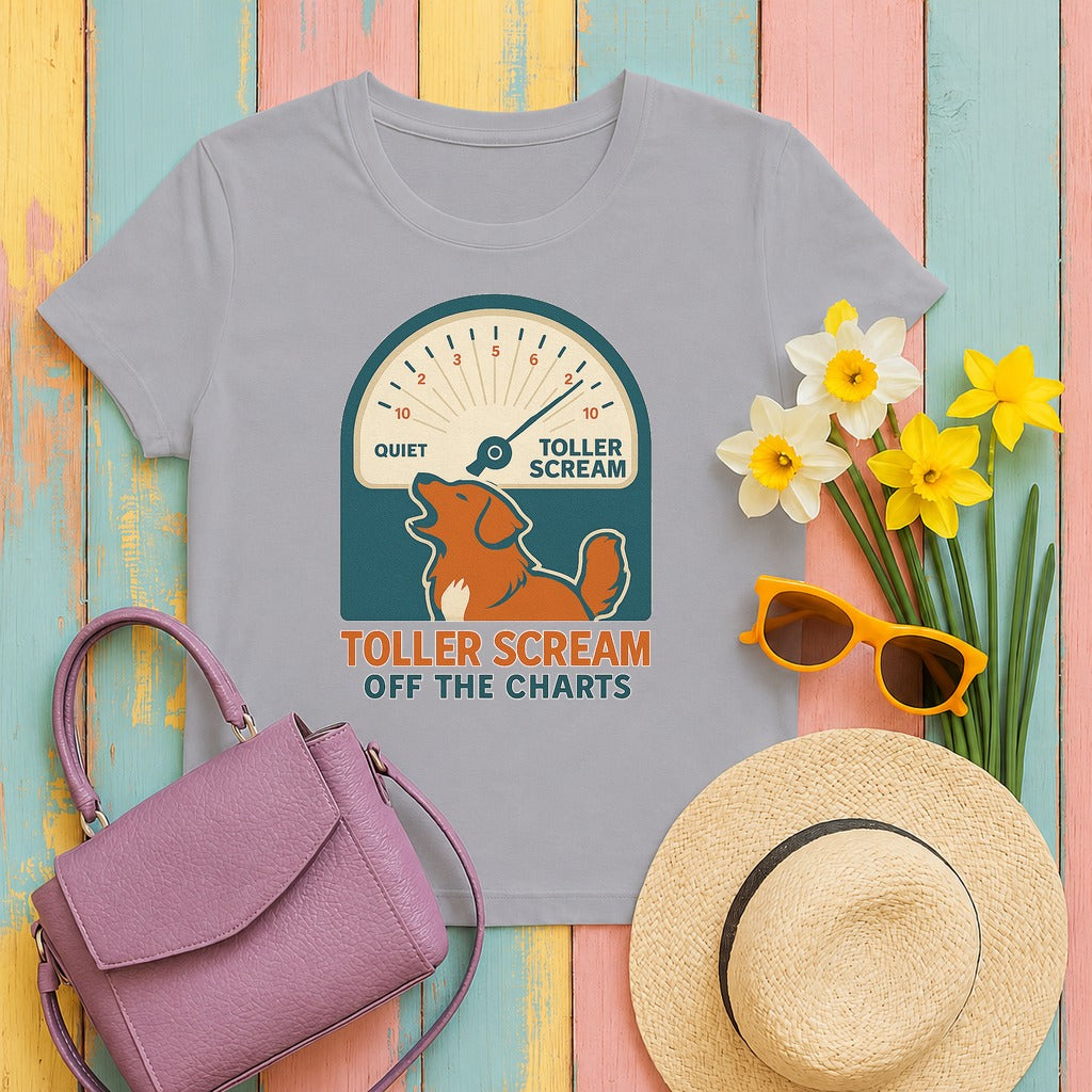Nova Scotia Duck Tolling Retriever Scream Decibel Meter T-shirt in Athletic Heather