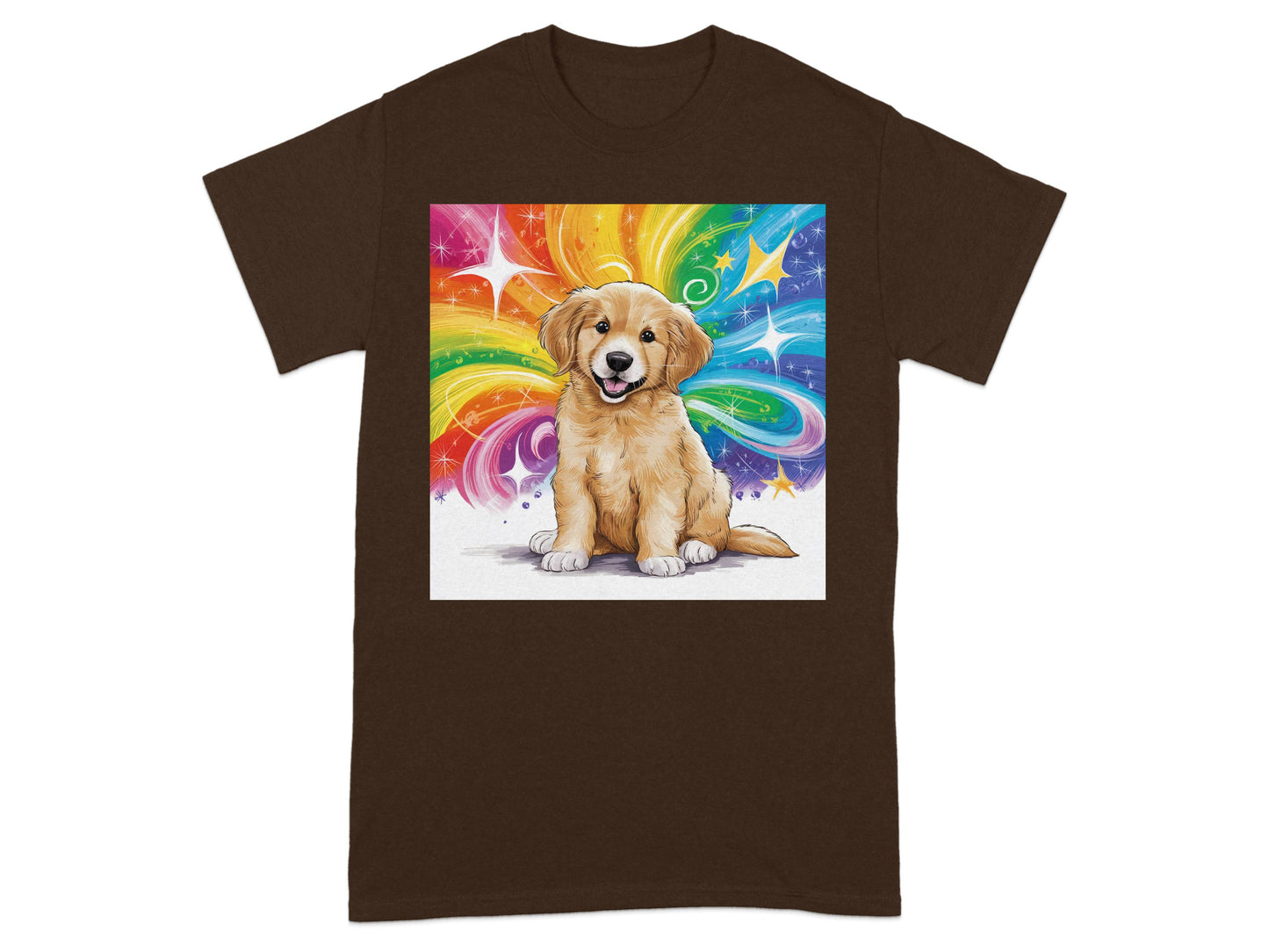 Vibrant Rainbow Puppy Print Graphic T-Shirt product