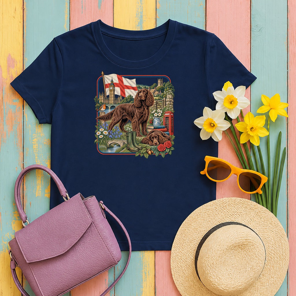 Field Spaniel England Heritage tee, Navy