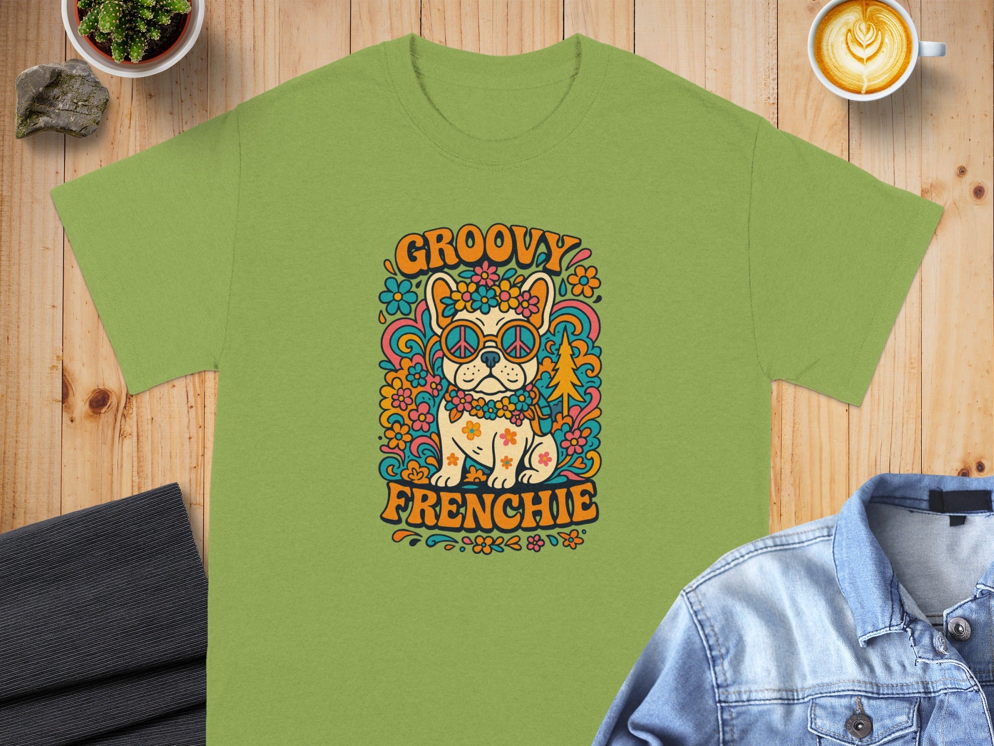 Groovy Frenchie Retro Design Tee for Dog Lovers