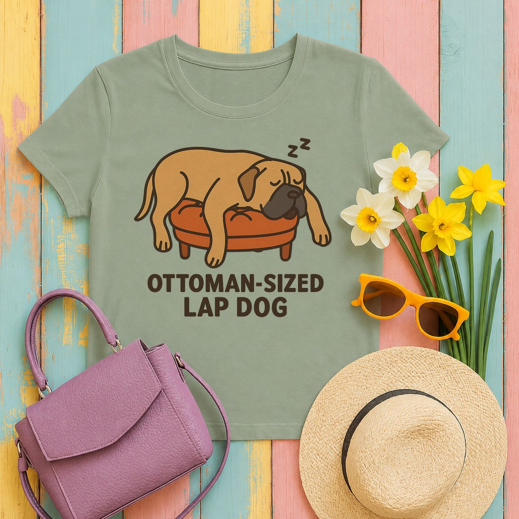 Cane Corso Ottoman-Sized Lap Dog Tee in Sage