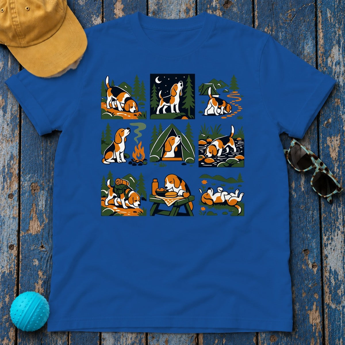 Beagle & Camp Life T-Shirt in Royal