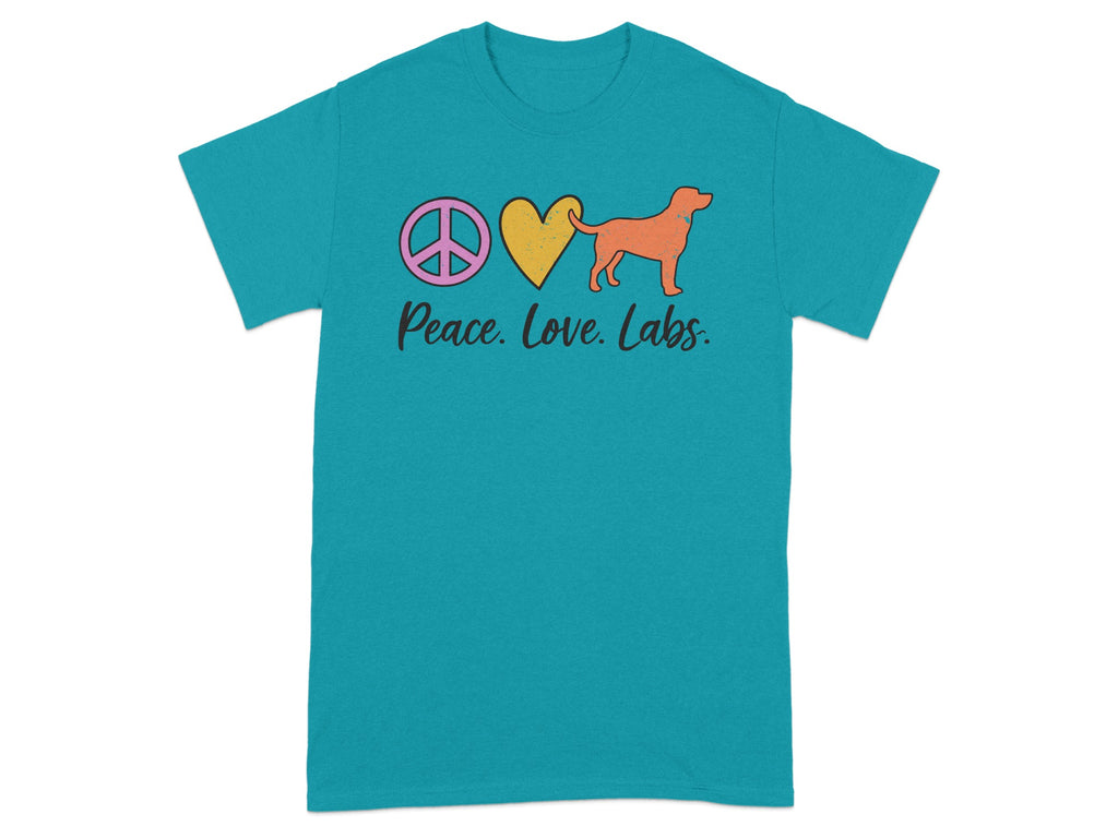 Peace Love Labs T-shirt Colorful Dog Design