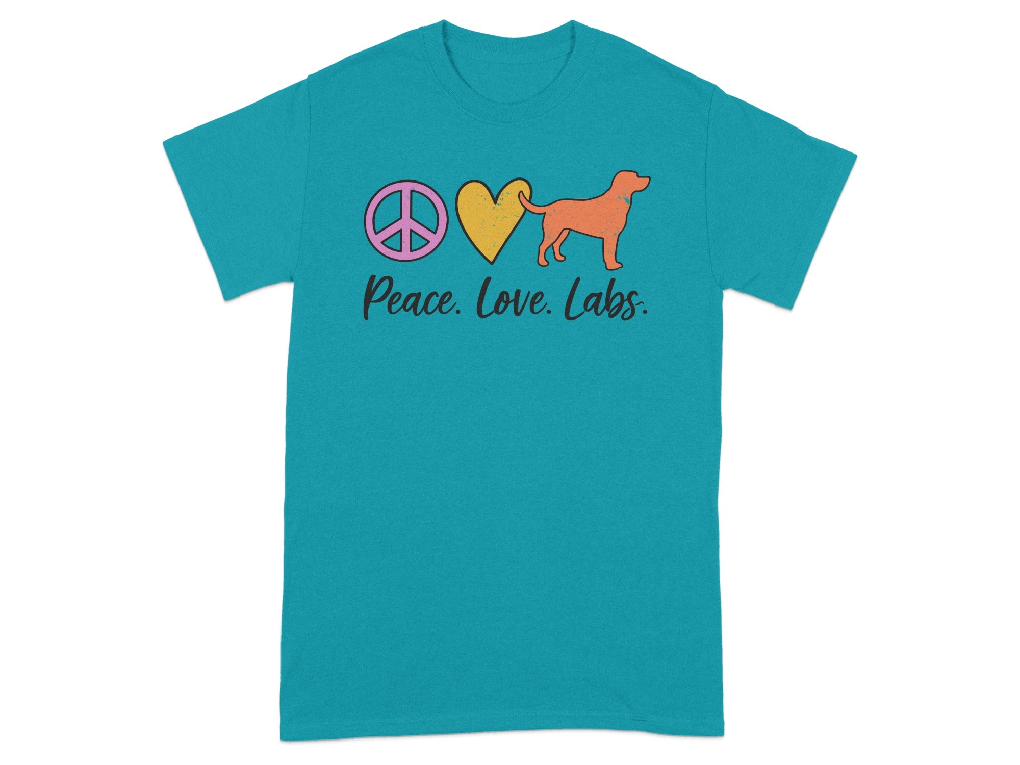 Peace Love Labs T-shirt Colorful Dog Design