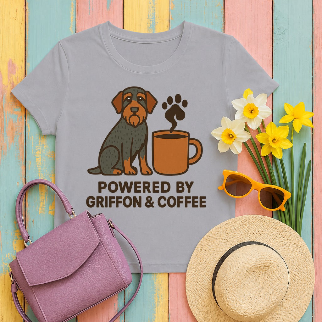 Powered by Griffon & Coffee T-shirt in Athletic Heather