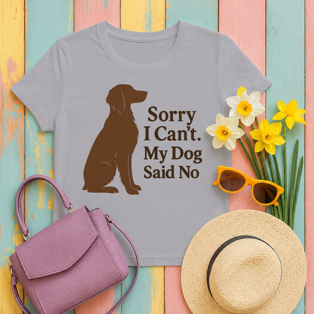 Sorry I Can't. My Dog Said No. Brittany T-shirt in Athletic Heather