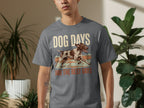 Grey t-shirt with "DOG DAYS ARE THE BEST DAYS" and running dog graphic.