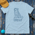 Happy Is My Resting Face - Funny Australian Shepherd T-shirt in Light Blue