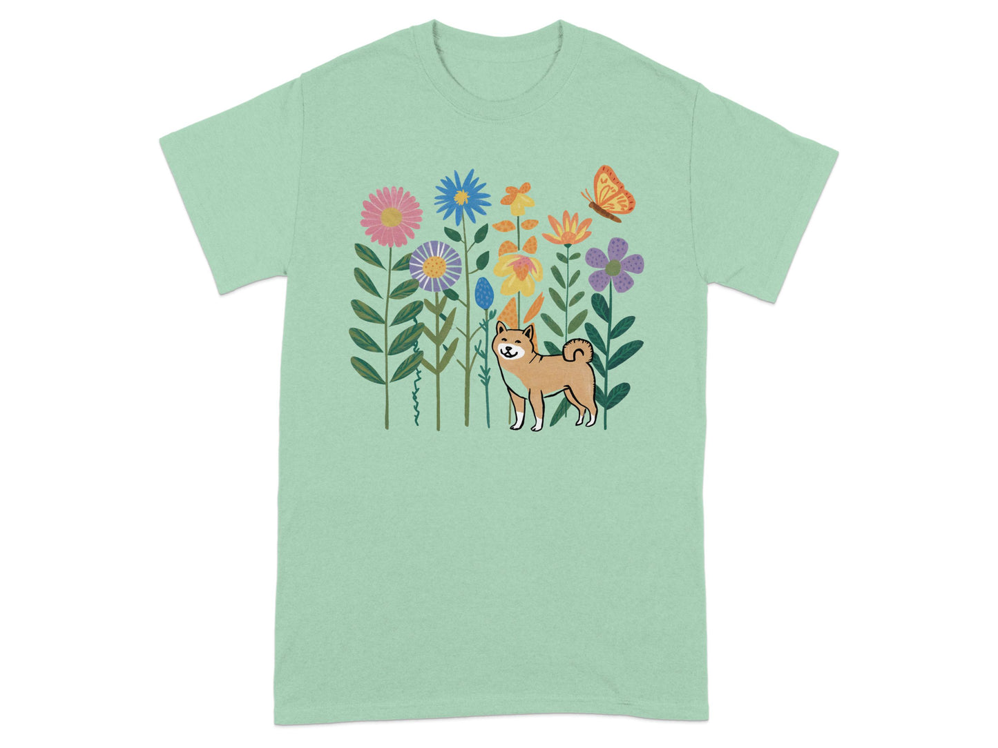 Colorful Flowers Dog and Butterfly Design product type