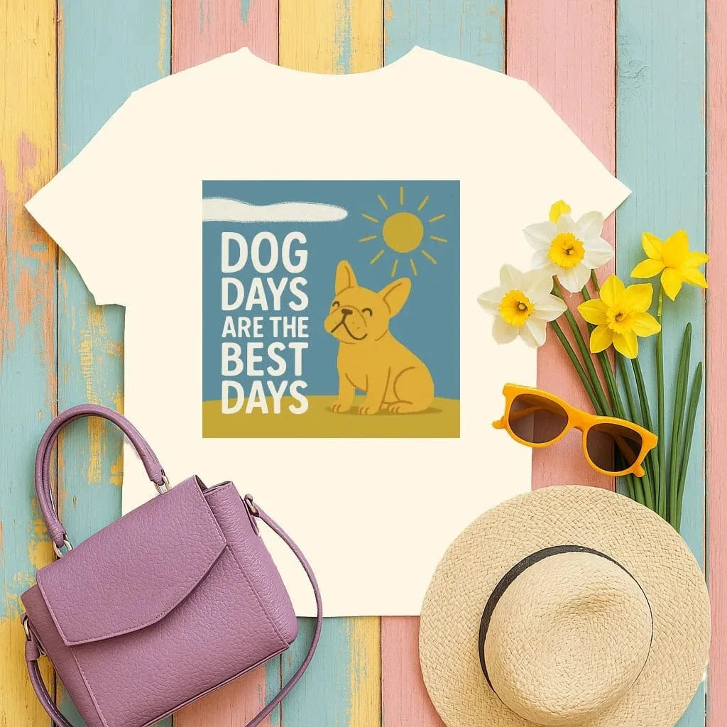 Dog Days Are the Best Days French Bulldog T-Shirt T-shirt