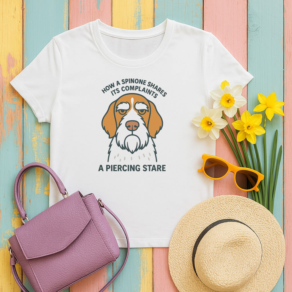 Spinone Italiano A Piercing Stare Tee in White