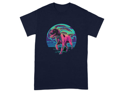 Vivid neon dog graphic comfortable fit t-shirt product type