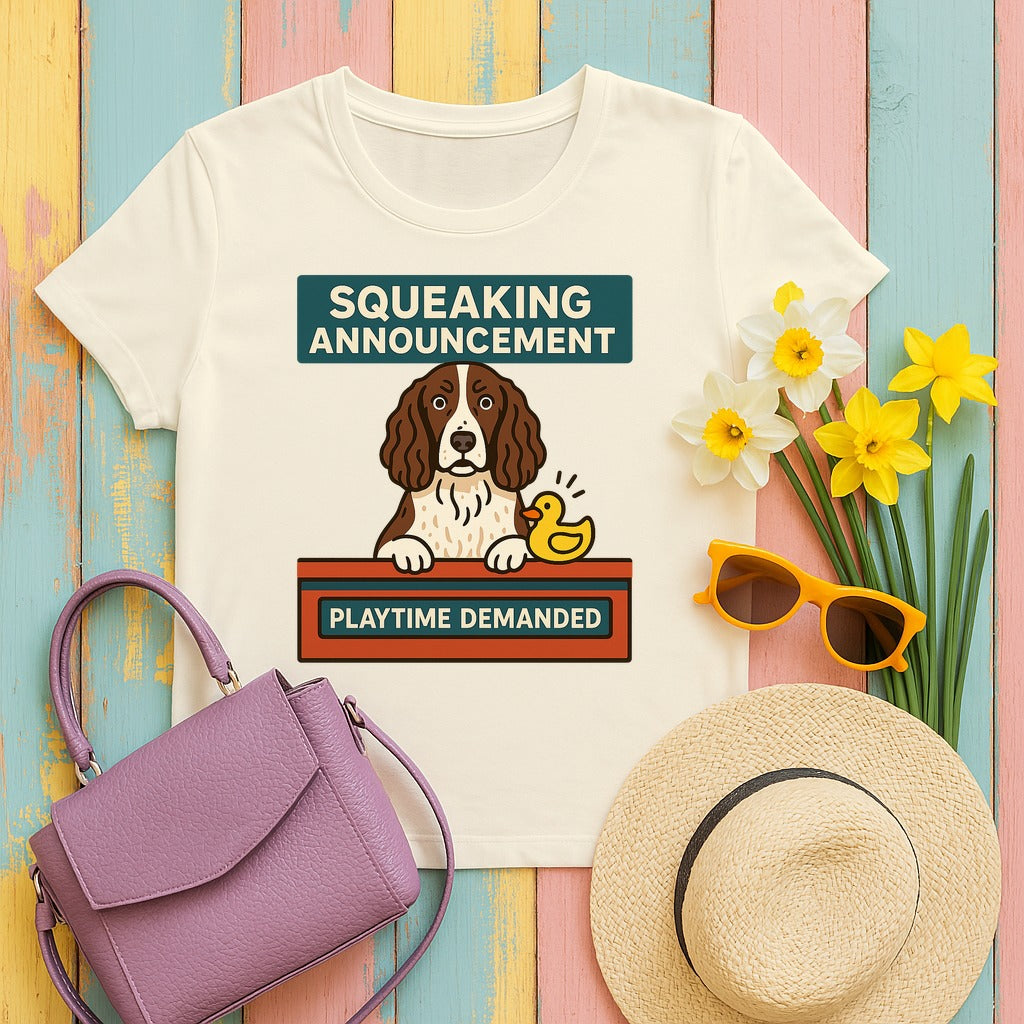 Springer Squeaking Announcement Tee in Natural