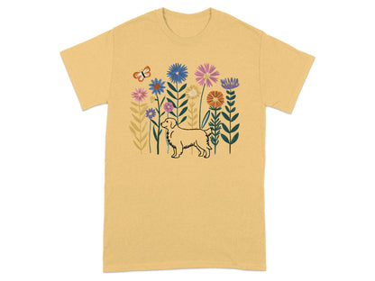 Floral Dog and Butterfly Graphic T-Shirt product