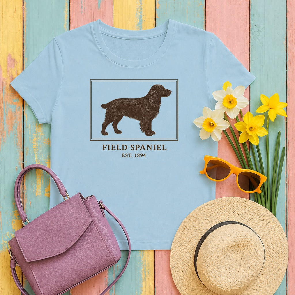 Field Spaniel Est. 1894 Field Guide Tee in Light Blue