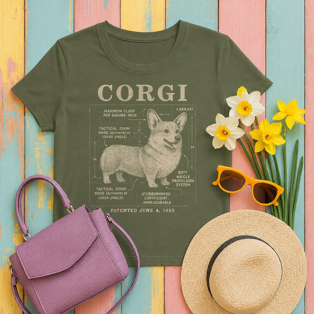 Corgi Blueprint Patented 1925 Tactical Zoom Mode T-Shirt in Military Green