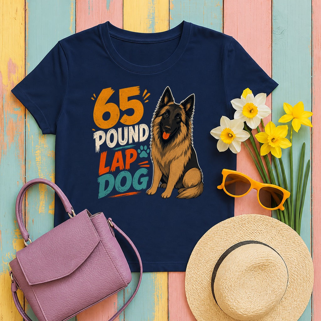 65 Pound Lap Dog Tervuren T-Shirt in Navy