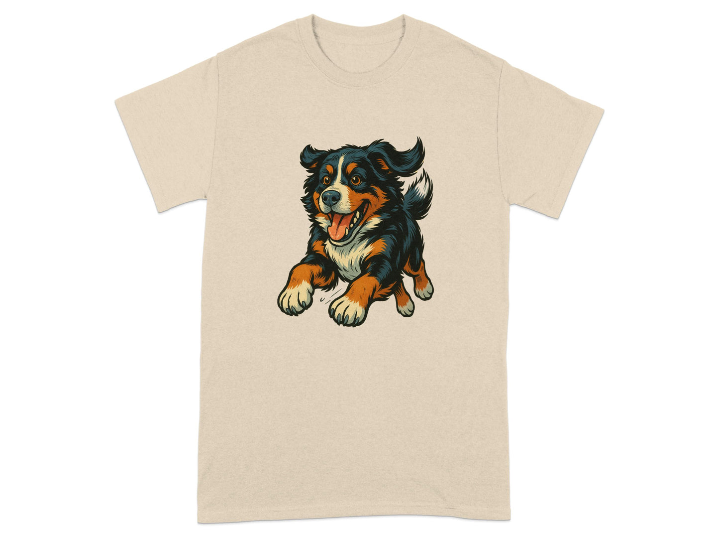 Playful Cartoon Running Dog Graphic T-Shirt product