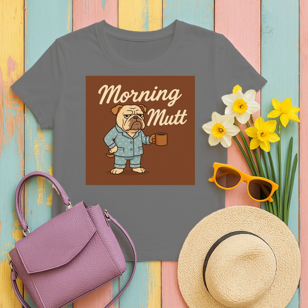 Morning Mutt Bulldog Coffee Graphic T-Shirt product