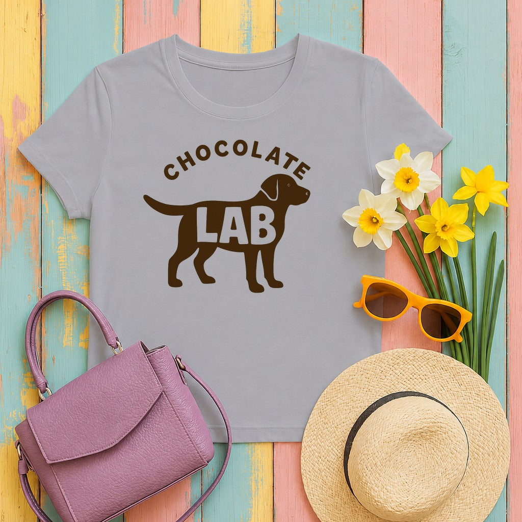 Chocolate Lab Silhouette T-shirt in Athletic Heather