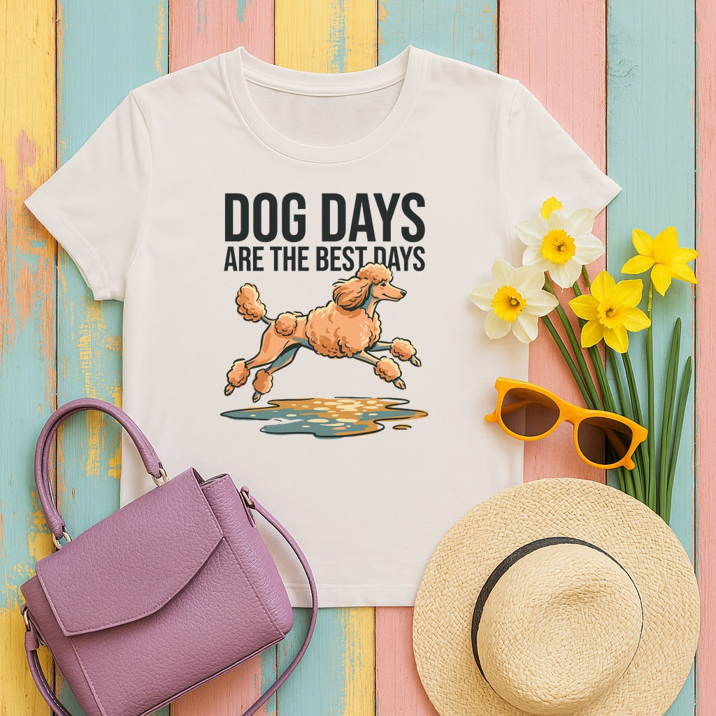 Poodle Joy 'Dog Days' T-Shirt in Ice Grey
